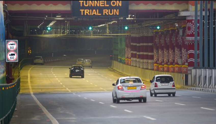 Tunnel to IGI Airport Opens for Trial Run
